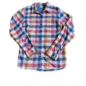 LL Bean Women’s Flannel Shirt, Sz. XS, Pretty Pastel Plaid